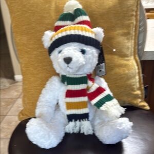 Hudson Bay company plush Teddy Bear HBC tarten scarf